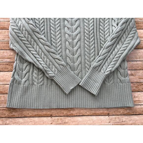 Philosophy Cable Knit Fisherman Preppy Cozy Soft Boho Crewneck Sweater M - Picture 7 of 9